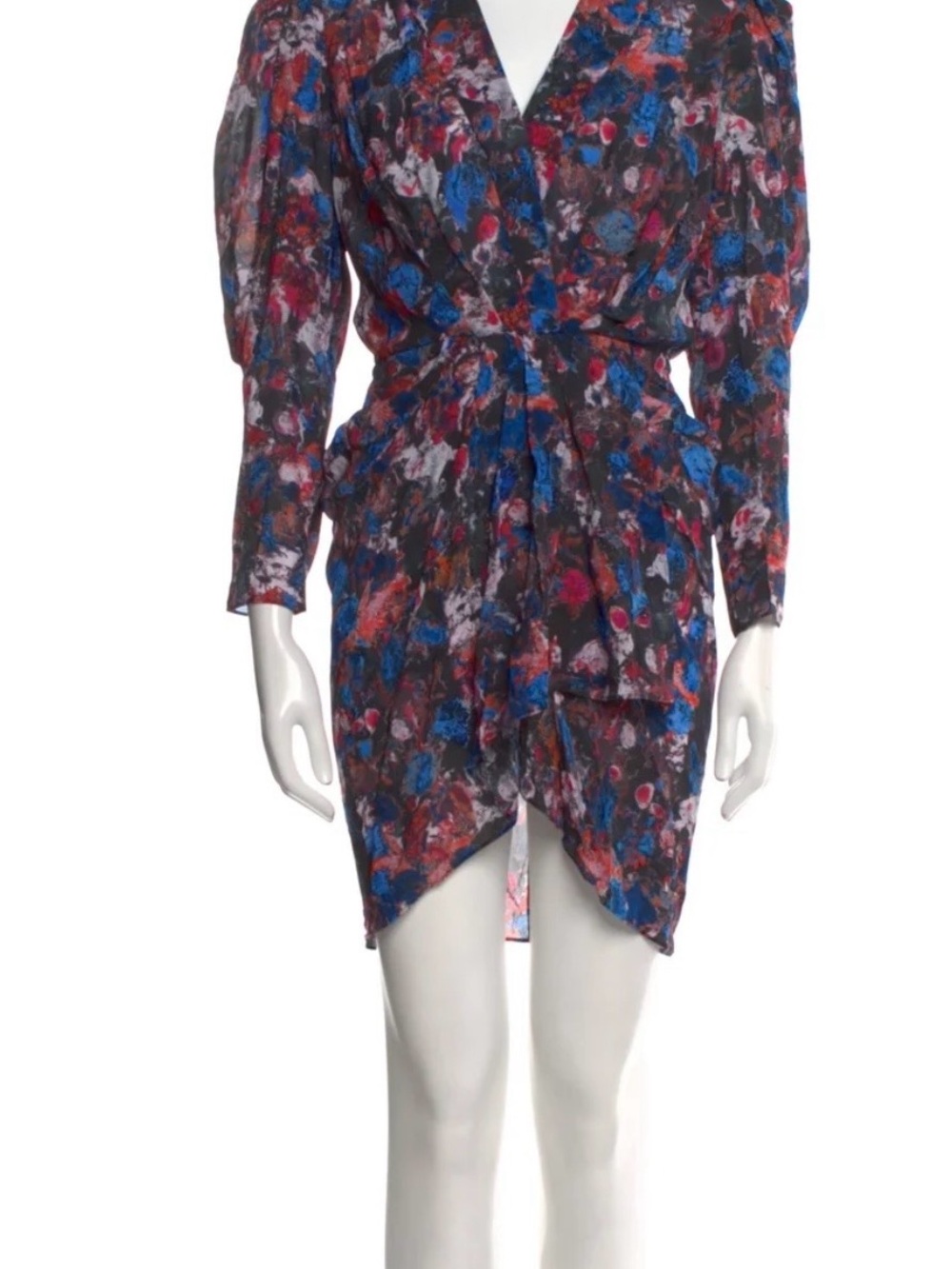 IRO silk Dress with Blue & Pink Floral Print